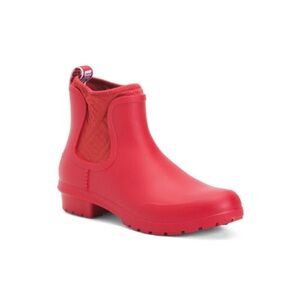 Ugg Red Waterproof Shearling Footbed Booties